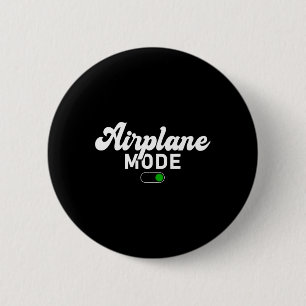 Badge Rond 5 Cm Mode Avion Activé Vacances D'été Drôle