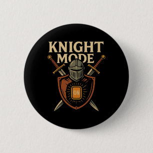 Badge Rond 5 Cm Mode Chevalier Activé Épée Médiévale Drôle Bouclie
