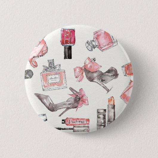 Badge Rond 5 Cm Mode chic d'aquarelle des accents | (Devant)