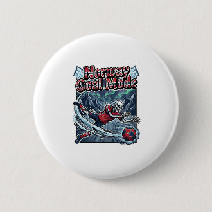 Badge Rond 5 Cm Mode de but de Norvège Skeleton Striker Nations St