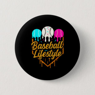 Badge Rond 5 Cm Mode de vie baseball, glace à l'égouttement de bas