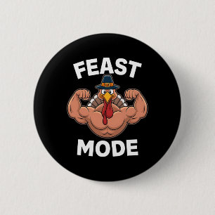Badge Rond 5 Cm Mode Fête Sur Turquie Muscle Thanksgiving Famille