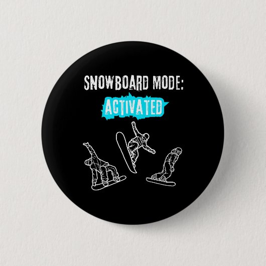 Badge Rond 5 Cm Mode snowboard activé (Devant)