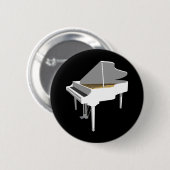 Badge Rond 5 Cm modèle 3D : Piano à queue blanc : (Devant & derrière)
