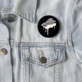 Badge Rond 5 Cm modèle 3D : Piano à queue blanc : (En situation)