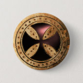 Badge Rond 5 Cm MODÈLE ANTIQUE TRAVERSÉ Gem en Onyx noir (Devant)