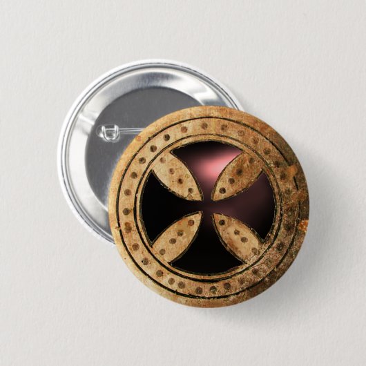 Badge Rond 5 Cm MODÈLE ANTIQUE TRAVERSÉ Gem en Onyx noir (Devant & derrière)