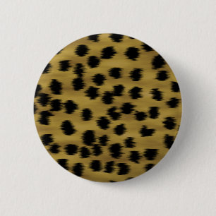 Badge Rond 5 Cm Modèle Brown noir et d'or d'impression de guépar