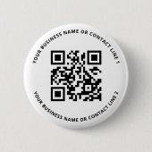 Badge Rond 5 Cm Modèle commercial de code QR blanc (Devant)