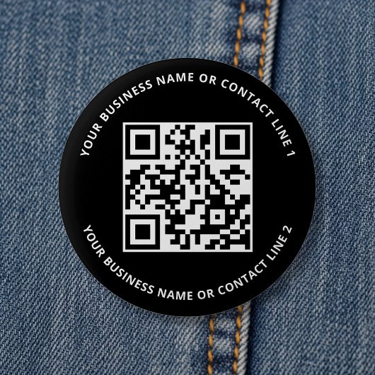 Badge Rond 5 Cm Modèle commercial de code QR noir