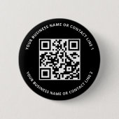 Badge Rond 5 Cm Modèle commercial de code QR noir (Devant)