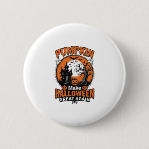 Badge Rond 5 Cm Modèle de chemise vintage citrouille Halloween Gre