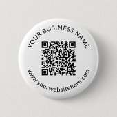 Badge Rond 5 Cm Modèle de code QR téléchargé avec texte modifiable (Devant)