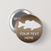 Badge Rond 5 Cm Modèle de large ouverture de pêche au bar (Devant & derrière)