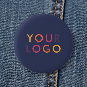 Badge Rond 5 Cm Modèle de marque commerciale Logo Business Bleu ma