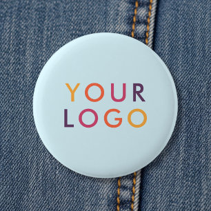 Badge Rond 5 Cm Modèle de marque commerciale Logo Pastel Bleu