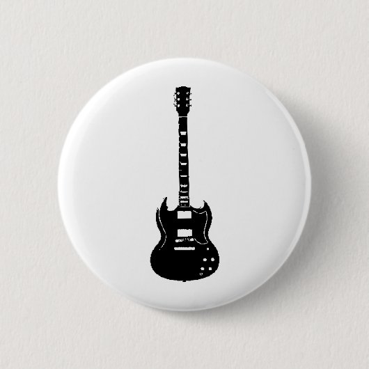 BADGE ROND 5 CM MODÈLE DE SG DE GUITARE (Devant)