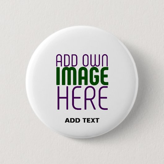BADGE ROND 5 CM MODÈLE DE TEXTE D'IMAGE BLANCHE SIMPLE MODERNE (Devant)
