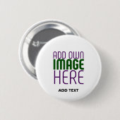 BADGE ROND 5 CM MODÈLE DE TEXTE D'IMAGE BLANCHE SIMPLE MODERNE (Devant & derrière)