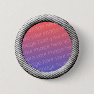 Badge Rond 5 Cm Modèle Denim (bordure de trame 3d)