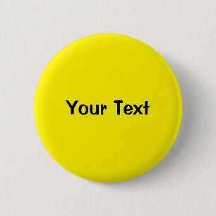 Badge Rond 5 Cm Modèle du bouton texte personnalisé Jaune 2 1/4"