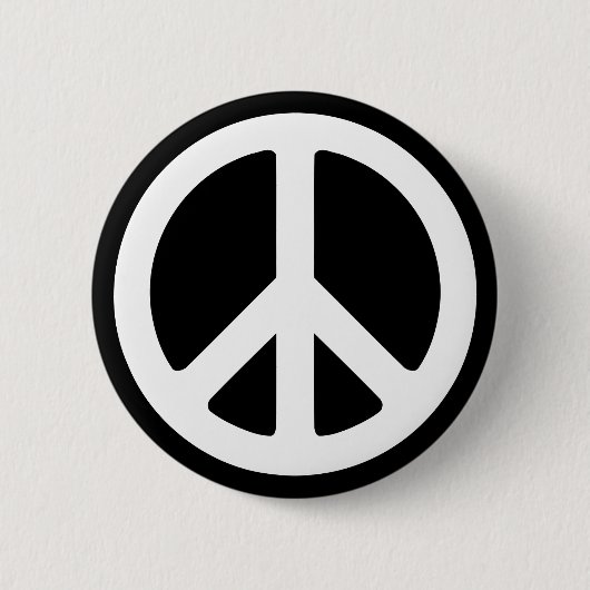 Badge Rond 5 Cm Modèle du symbole de paix blanc (Devant)