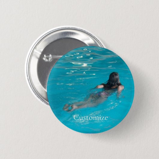 Badge Rond 5 Cm Modèle féminin natation Thunder_Cove (Devant & derrière)