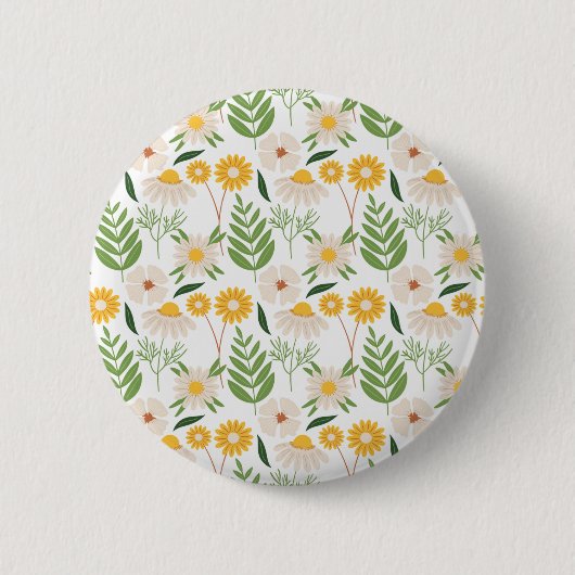 Badge Rond 5 Cm Modèle floral (Devant)