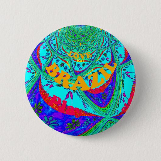 Badge Rond 5 Cm Modèle floral dynamique : Hommage brésilien Manger (Devant)