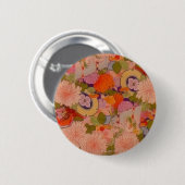 Badge Rond 5 Cm Modèle floral rose kimono (Devant & derrière)