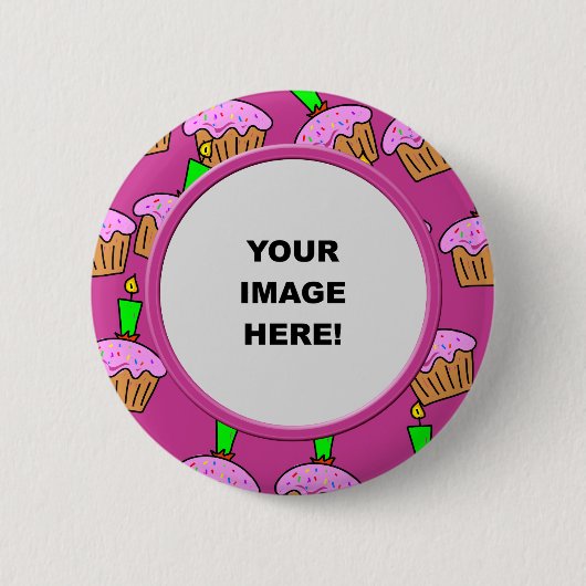 Badge Rond 5 Cm Modèle, frontière de gâteau (Devant)