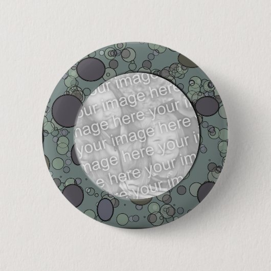 Badge Rond 5 Cm modèle gris de cadre de cercle (Devant)