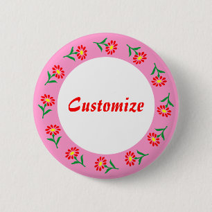 Badge Rond 5 Cm Modèle Little Flowers