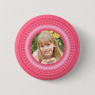 Badge Rond 5 Cm Modèle mignon de rose et blanc de cadre