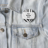 Badge Rond 5 Cm Modèle noir d'impression de zèbre (En situation)
