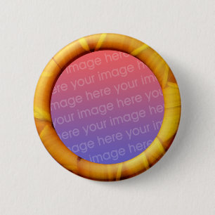 Badge Rond 5 Cm Modèle Pétale (bordure 3d de cadre d'effet)