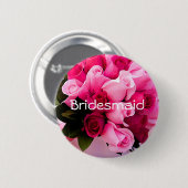 Badge Rond 5 Cm Modèle rose de goupilles de partie de Bachelorette (Devant & derrière)