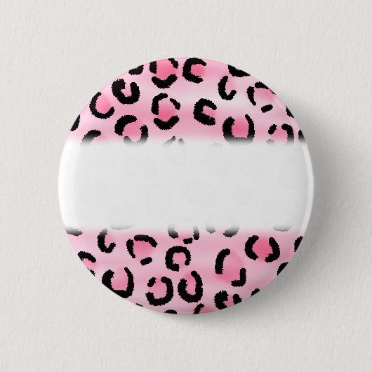 Badge Rond 5 Cm Modèle rose d'empreinte de léopard (Devant)
