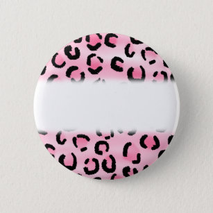 Badge Rond 5 Cm Modèle rose d'empreinte de léopard