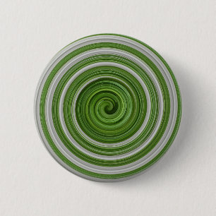 Badge Rond 5 Cm Modèle spiralé vert-blanc