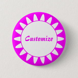 Badge Rond 5 Cm Modèle Sun Ray - 3 - Magenta