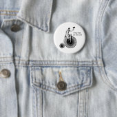 Badge Rond 5 Cm Modèle T Penny Farthing Classic noir et blanc (En situation)