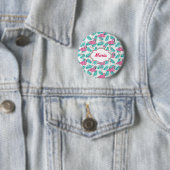 Badge Rond 5 Cm Modèle tropical de Flamant rose (En situation)