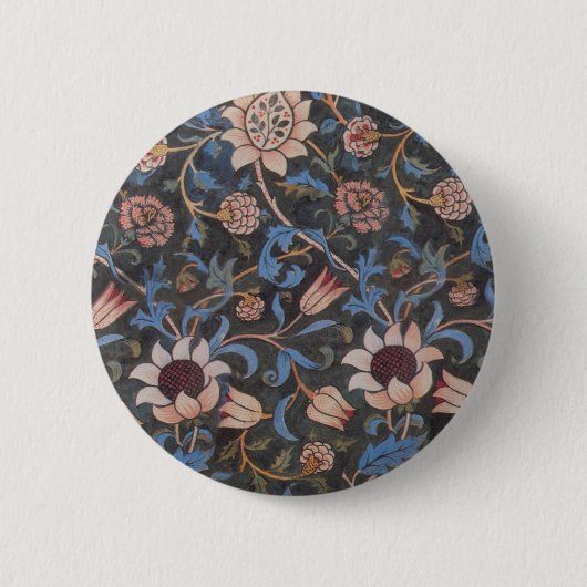 Badge Rond 5 Cm Modèle William Morris Evenlode : Vintage Moody (Devant)