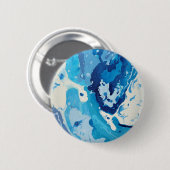 Badge Rond 5 Cm Modern abstract with pastel shades of blue ocean (Devant & derrière)