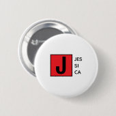 Badge Rond 5 Cm Modern Elegant Plain Professional Name Monogram (Devant & derrière)