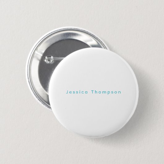 Badge Rond 5 Cm Modern Elegant Plain Simple Professional Name (Devant & derrière)