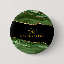 Modern Green and Gold Glitter Monogram 