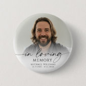 Badge Rond 5 Cm Modern Memorial Photo In Loving Memory Keepsake (Devant)
