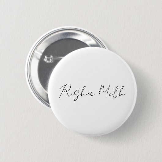 Badge Rond 5 Cm Modern Monogram | Minimal Handwritten Script Style (Devant & derrière)
